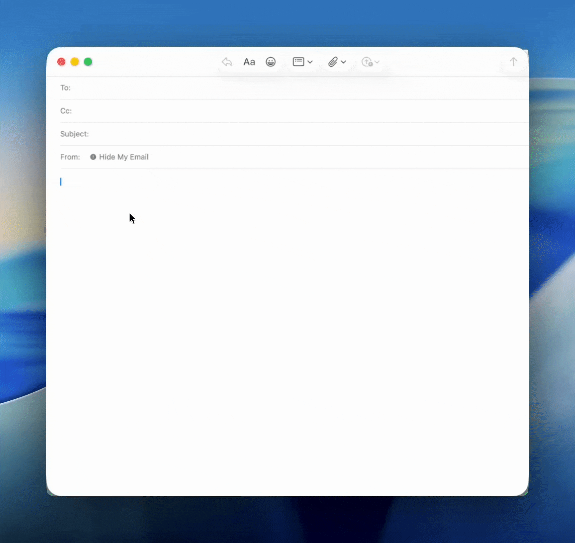 DocPhrase expanding an email signature shortcut inside a Mac email compose window